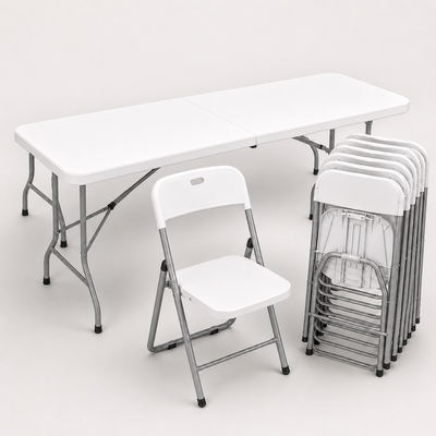 1 Mesa Plegable + 6 Sillas Plegables