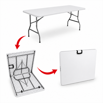 Mesa plegable multifuncional FoldEase 180×70 cm